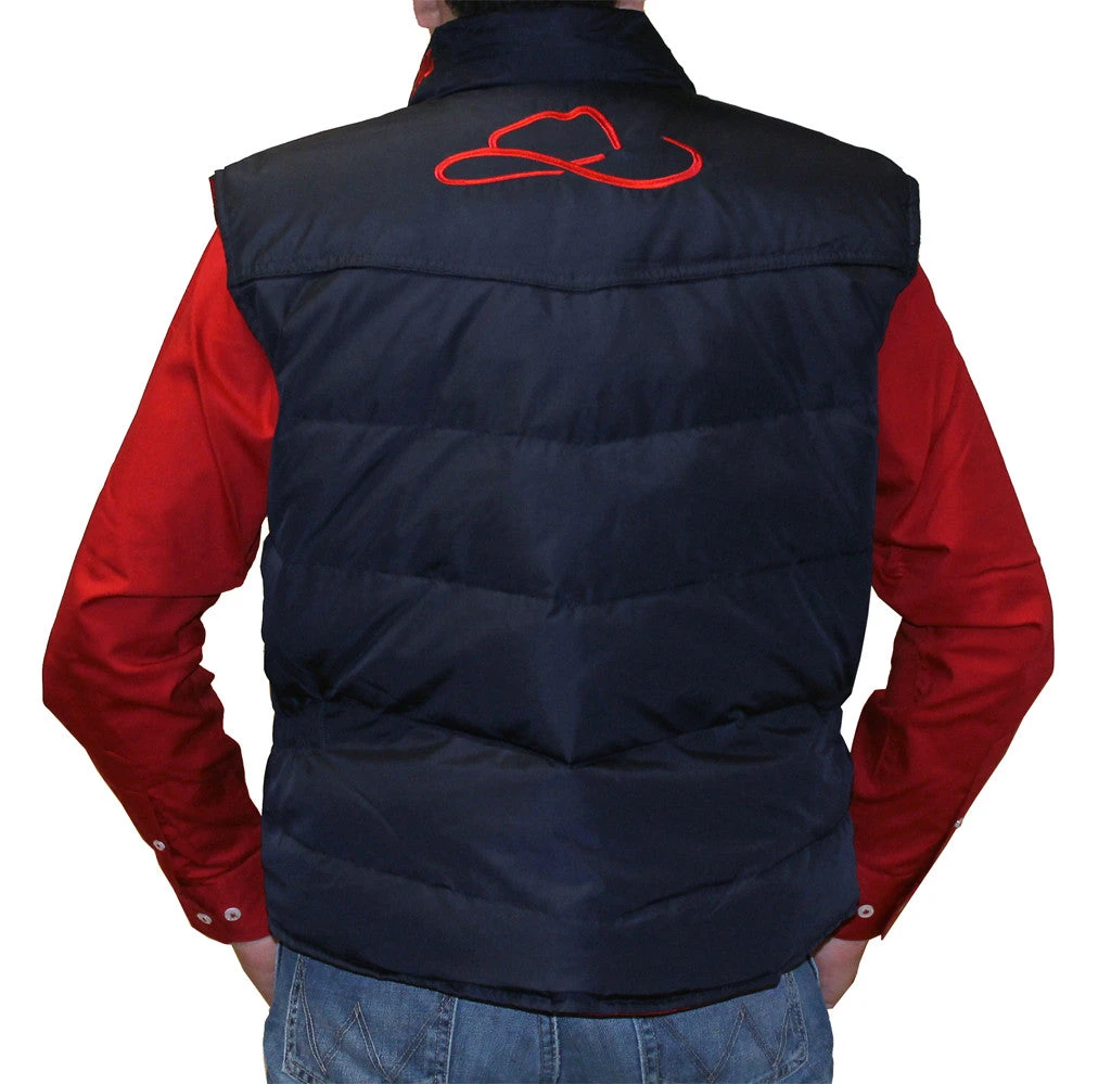 Chaleco Doble Vista De Pluma De Ganso Resistol Azul/Rojo 2 Chaleco Doble Vista De Pluma De Ganso Resistol Azul/Rojo - Image 2