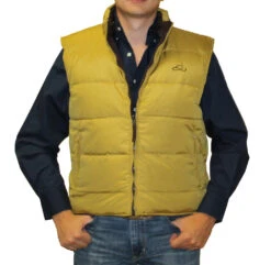 Chaleco Doble Vista De Pluma De Ganso Resistol Choco/Beige