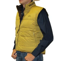 Chaleco Doble Vista De Pluma De Ganso Resistol Choco/Beige -Resistol Shop Chaleco OliveChoco MKTG Side