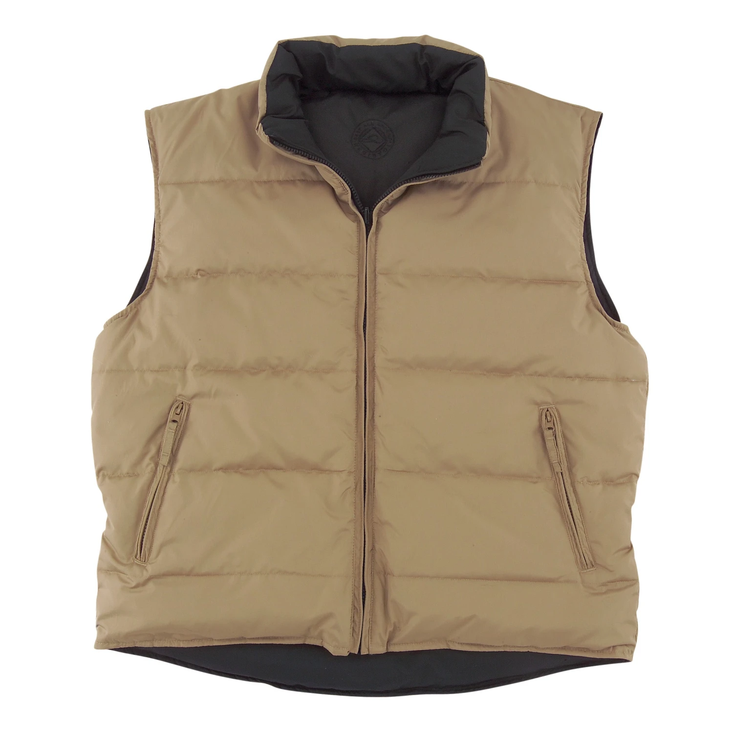 Chaleco Doble Vista De Pluma De Ganso Resistol Negro/Beige 2 Chaleco Doble Vista De Pluma De Ganso Resistol Negro/Beige - Image 2