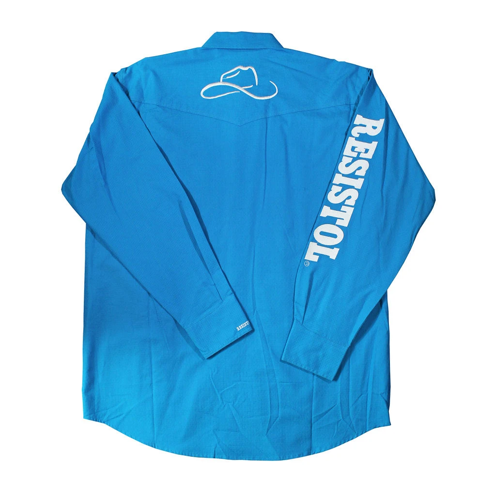 Camisa Resistol Ranch Marketing Turquoise/White 2 Camisa Resistol Ranch Marketing Turquoise/White - Image 2